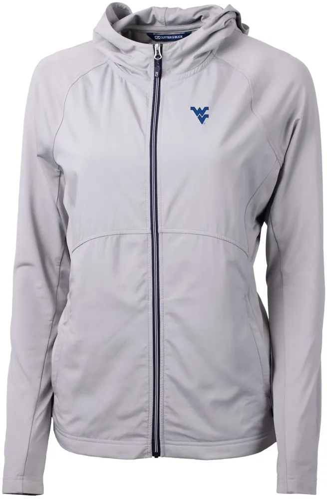 Cutter & Buck Women's West Virginia Mountaineers Grey Adapt Eco Knit Stretch Full-Zip Jacket