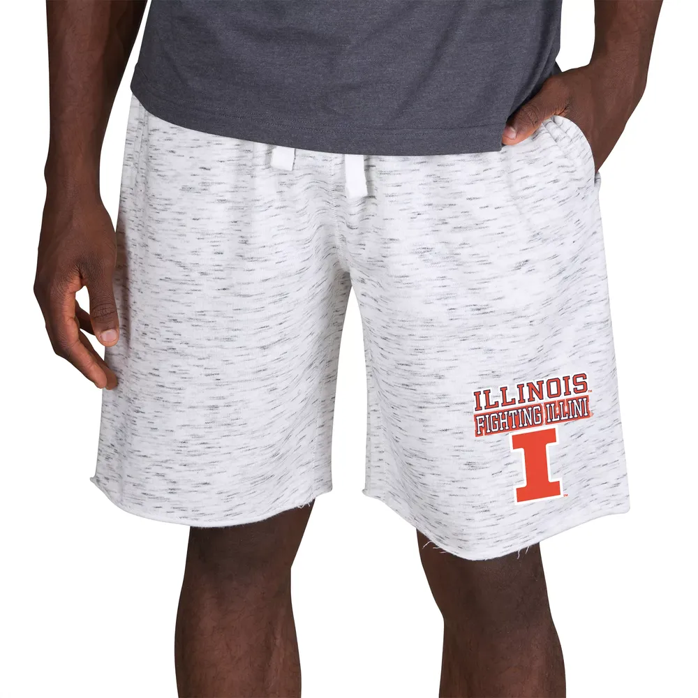 Concepts Sport Men's Illinois Fighting Illini White Alley Fleece Shorts