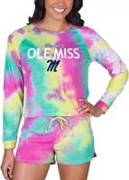 Concepts Sport Women's Ole Miss Rebels Tie-Dye Velodrome Long Sleeve T-Shirt and Short Set