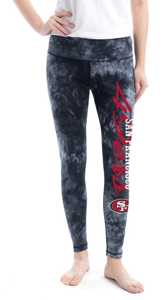 Women's San Francisco 49ers Concepts Sport Black Lightweight Fraction Lounge  Leggings