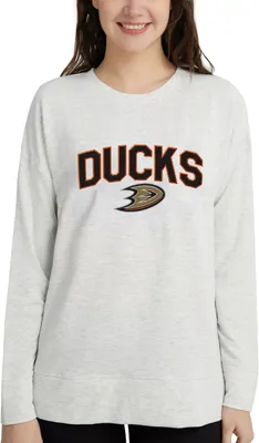 Concepts Sport Women's Anaheim Ducks Oatmeal Terry Crew Neck Sweatshirt