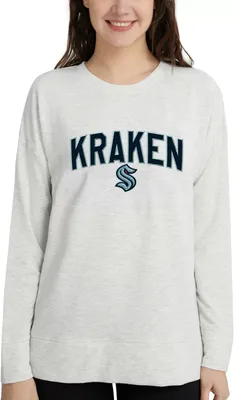 Concepts Sport Women's Seattle Kraken Oatmeal Terry Crew Neck Sweatshirt