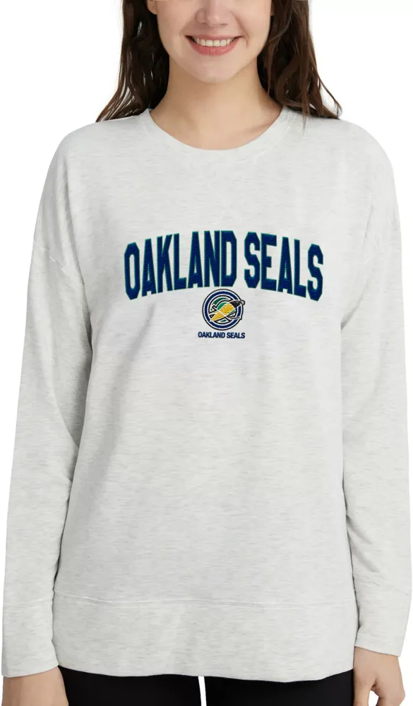 Concepts Sport Women's Oakland Seals Oatmeal Terry Crew Neck Sweatshirt