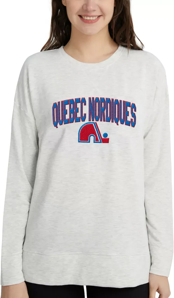 Concepts Sport Women's Quebec Nordiques Oatmeal Terry Crew Neck Sweatshirt