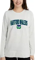 Concepts Sport Women's Hartford Whalers Oatmeal Terry Crew Neck Sweatshirt