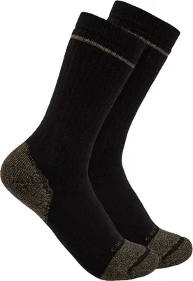 Carhartt Men's Midweight Cotton Blend Steel Toe Boot Socks - 2 Pack