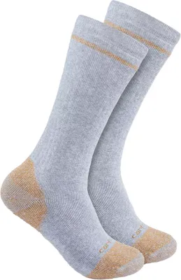 Carhartt Men's Midweight Cotton Blend Steel Toe Boot Socks - 2 Pack