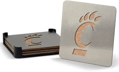 YouTheFan Cincinnati Bearcats 4-Piece Stainless Steel Laser-Cut Team Coaster Set