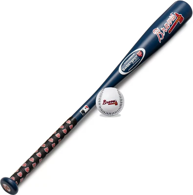 SweetSpot Baseball Atlanta Braves 32” Senior Bat and Spaseball Combo