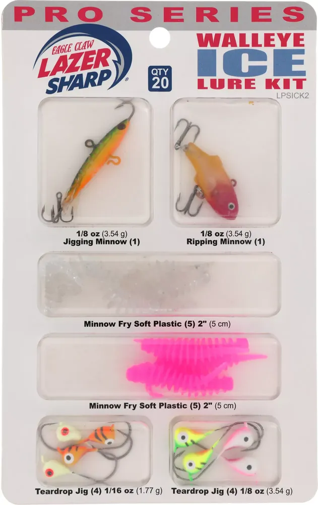 Dick's Sporting Goods Eagle Claw Lazer Sharp Pro Series Ice Fishing Walleye  Kit