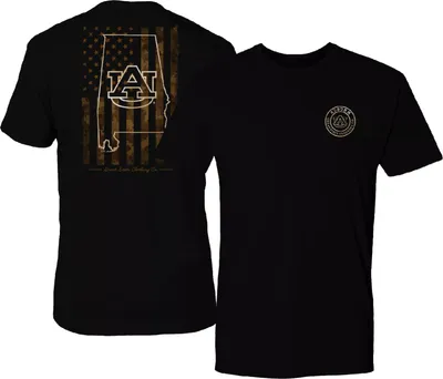 Great State Clothing Men's Auburn Tigers Camo Flag Black T-Shirt