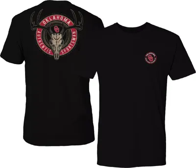 Great State Clothing Men's Oklahoma Sooners Deer Skull Black T-Shirt
