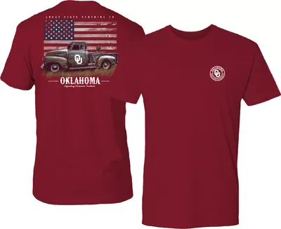 Great State Clothing Men's Oklahoma Sooners Crimson Vintage Truck T-Shirt