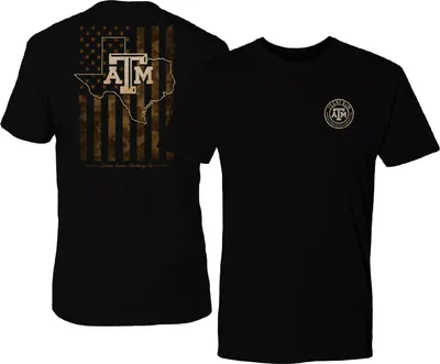 Great State Clothing Men's Texas A&M Aggies Camo Flag Black T-Shirt