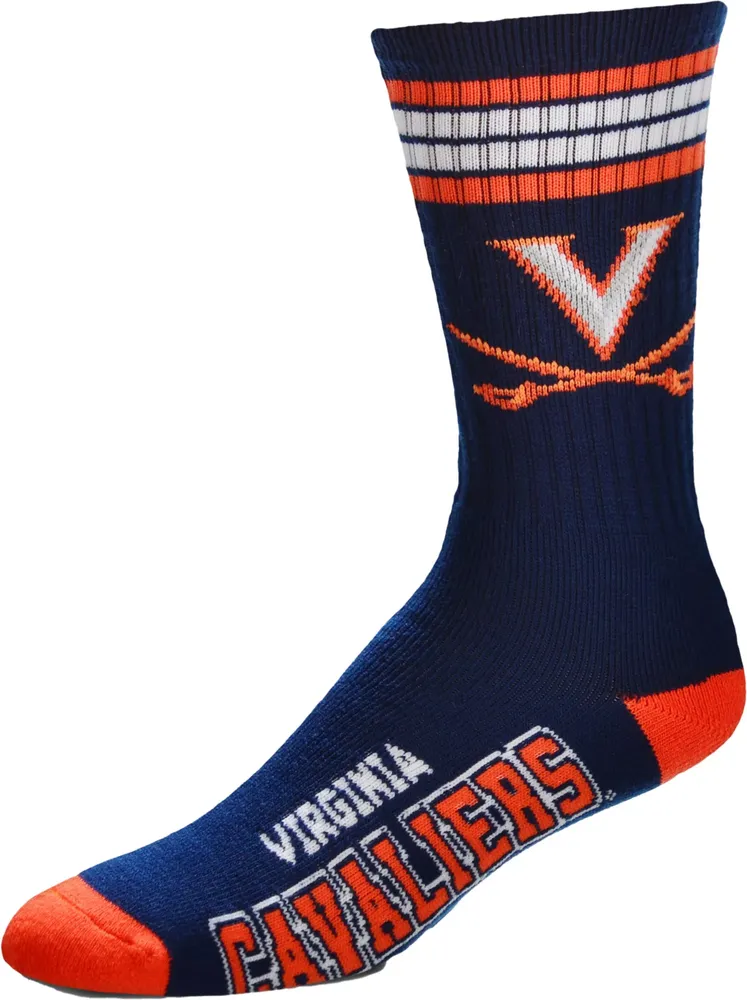 For Bare Feet Youth Virginia Cavaliers 4-Stripe Deuce Socks