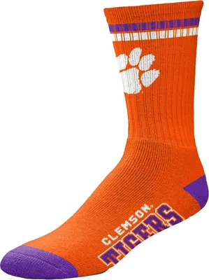 For Bare Feet Youth Clemson Tigers 4-Stripe Deuce Socks