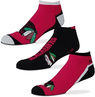 For Bare Feet Chicago Blackhawks 3-Pack Ankle Socks