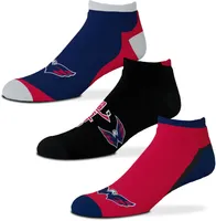 For Bare Feet Washington Capitals 3-Pack Ankle Socks