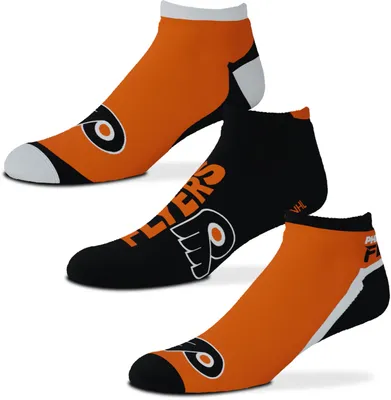 For Bare Feet Philadelphia Flyers 3-Pack Ankle Socks