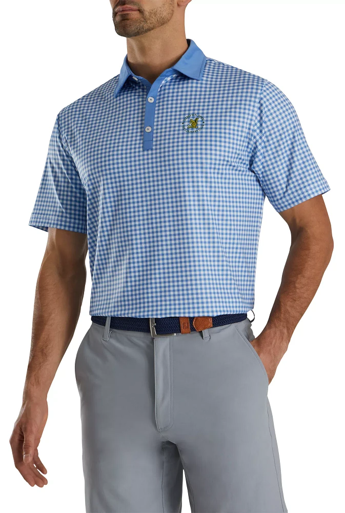 FootJoy Men's U.S. Open Stretch Lisle Mini-Check Golf Polo