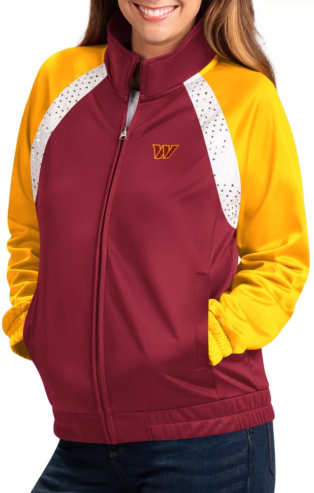 Dick's Sporting Goods G-III Women's Washington Commanders Confetti Red/Gold  Track Jacket