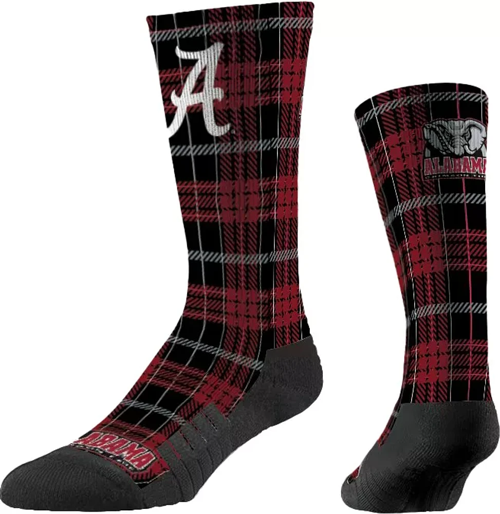 Strideline Alabama Crimson Tide Plaid Crew Socks