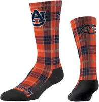 Strideline Auburn Tigers Plaid Crew Socks