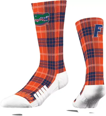 Strideline Florida Gators Plaid Crew Socks