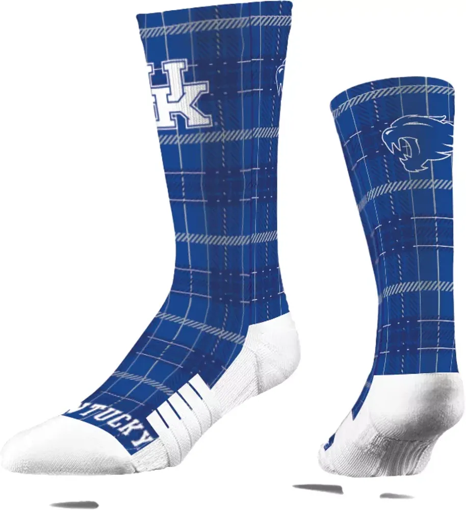 Strideline Kentucky Wildcats Plaid Crew Socks