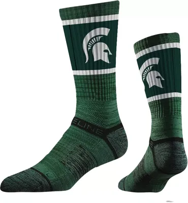 Strideline Michigan State Spartans Logo Crew Socks