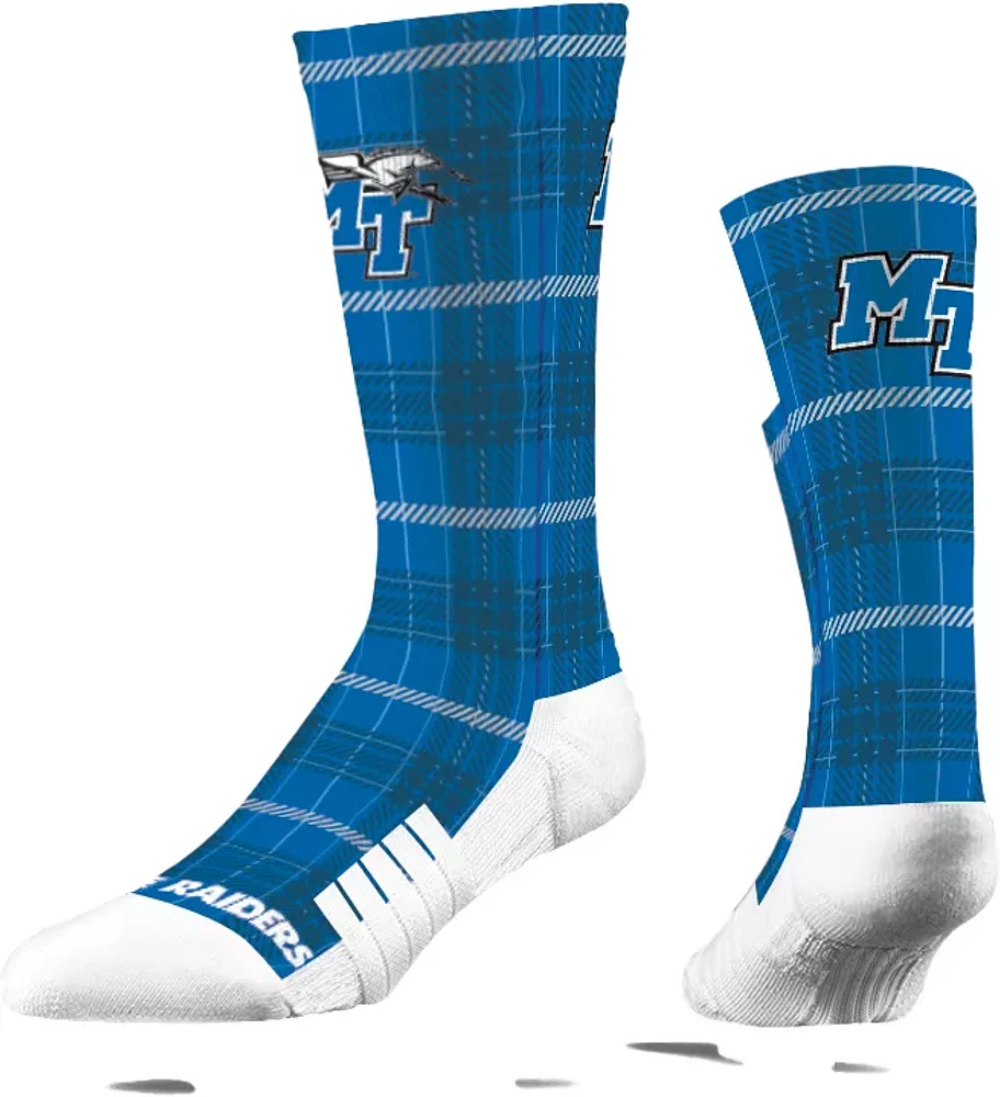 Strideline North Carolina Tar Heels Plaid Crew Socks