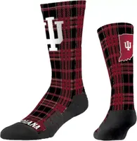 Strideline Indiana Hoosiers Plaid Crew Socks