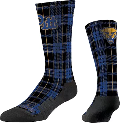 Strideline Pitt Panthers Plaid Crew Socks