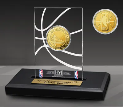 Highland Mint 2022 NBA Champions Golden State Warriors Desk Top Gold Coin