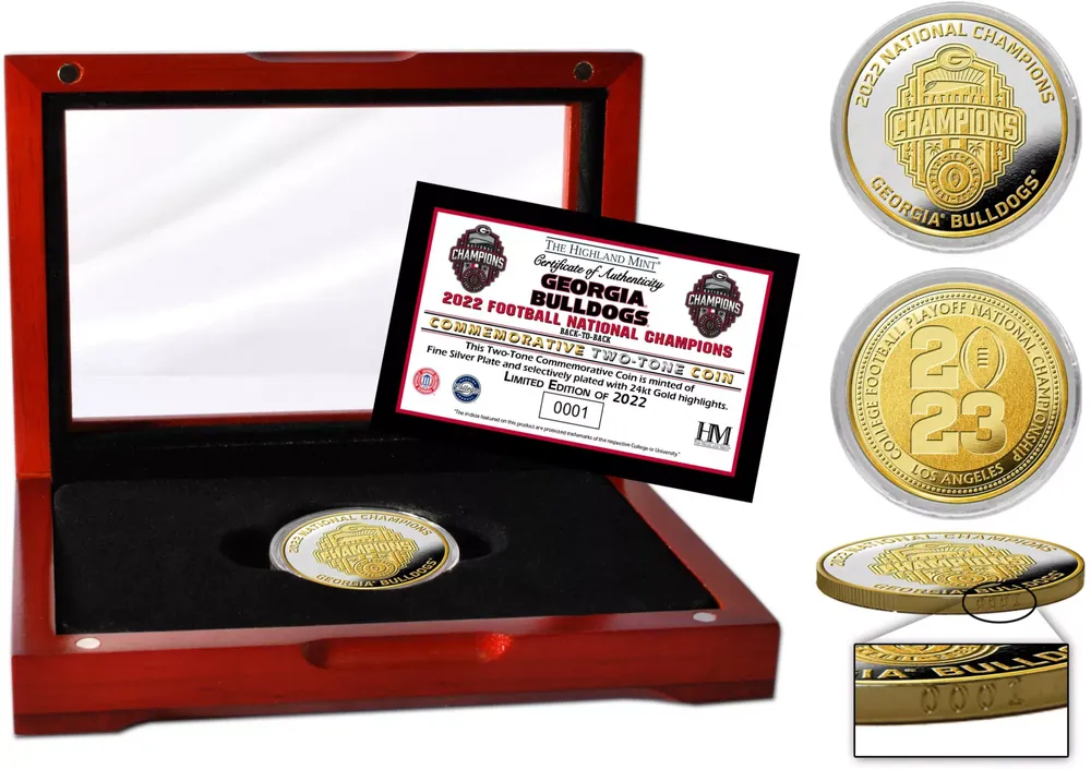 Highland Mint 2022 College Football National Champions Georgia Bulldogs Two Tone Coin