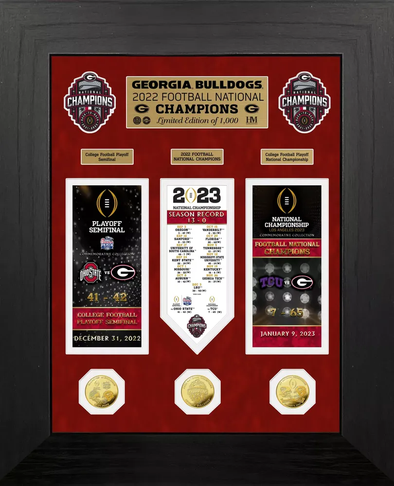 Highland Mint 2022 College Football National Champions Georgia Bulldogs Deluxe Ticket & Gold Coin Photo Mint