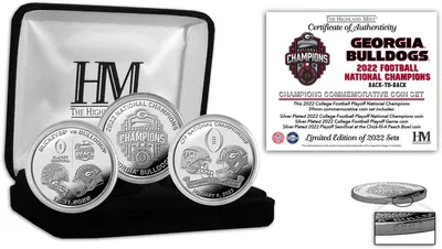 Highland Mint 2022 College Football National Champions Georgia Bulldogs Silver 3-Coin Set