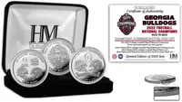 Highland Mint 2022 College Football National Champions Georgia Bulldogs Silver 3-Coin Set