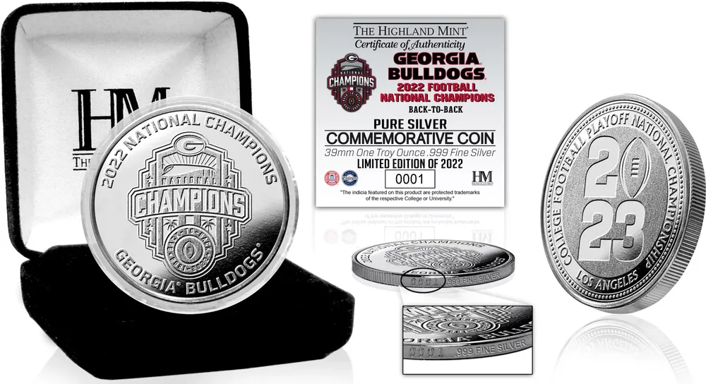 Highland Mint 2022 College Football National Champions Georgia Bulldogs Silver Coin