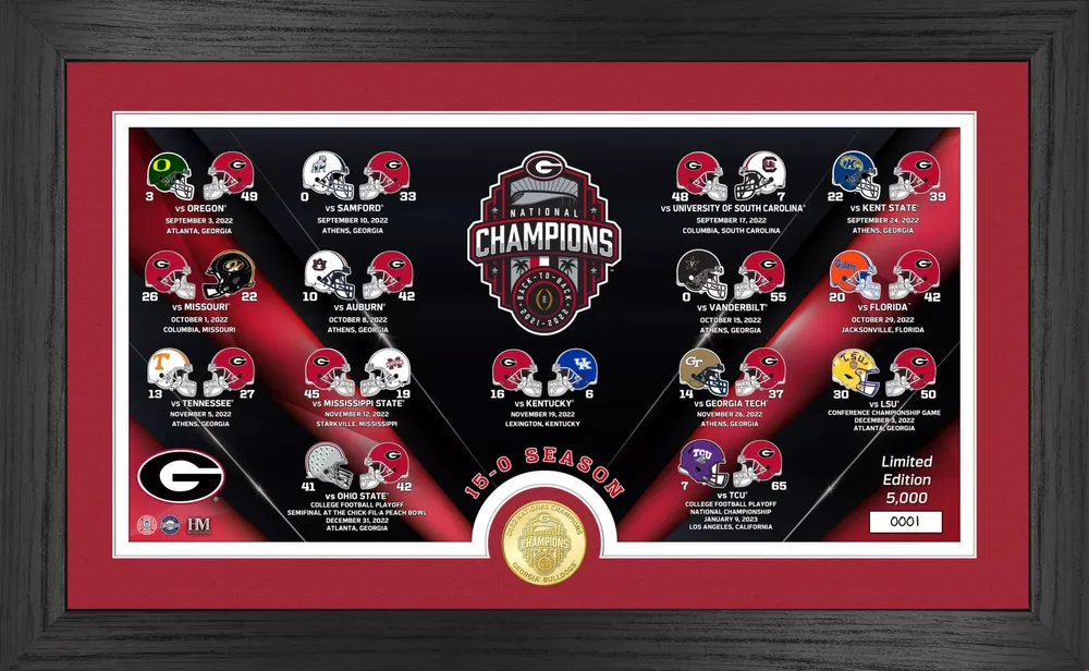 Highland Mint 2022 College Football National Champions Georgia Bulldogs Season Recap Bronze Coin Photo Mint