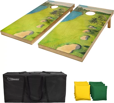 GoSports 4' x 2' Premium Wood Cornhole Set - Golf