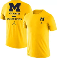 Jordan Men's Michigan Wolverines Maize Dri-FIT Cotton DNA T-Shirt