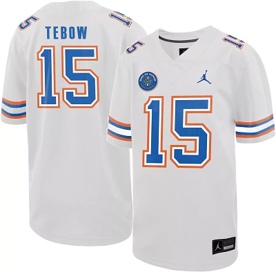 Jordan Youth Florida Gators Tim Tebow #15 White ‘Ring Of Honor' Replica Football Jersey