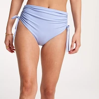 CALIA Women's High Waisted Ruched Side Tie Swim Bottoms