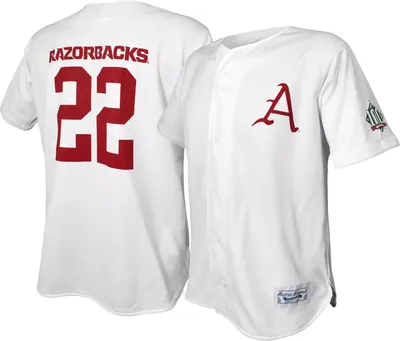 Retro Brand Men's Arkansas Razorbacks White Replica Baseball Jersey