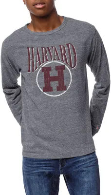 League-Legacy Men's Harvard Crimson Grey Victory Falls Long Sleeve T-Shirt