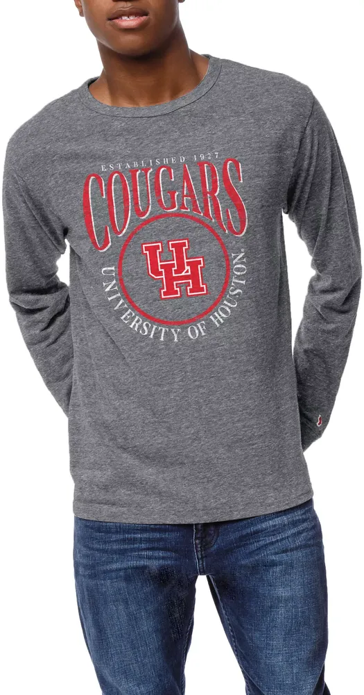 League-Legacy Men's Houston Cougars Grey Victory Falls Long Sleeve T-Shirt