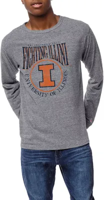 League-Legacy Men's Illinois Fighting Illini Grey Victory Falls Long Sleeve T-Shirt