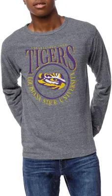 League-Legacy Men's LSU Tigers Grey Victory Falls Long Sleeve T-Shirt