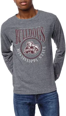 League-Legacy Men's Mississippi State Bulldogs Grey Victory Falls Long Sleeve T-Shirt